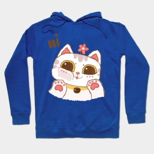 cute cat say hi Hoodie